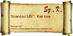 Szaniszló Karina névjegykártya
